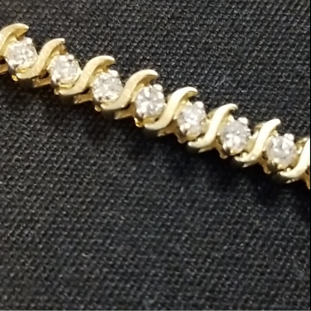 Stunning 14k  4.26ct tw Natural Diamond 6mm S-Link Tennis Bracelet 14k Gold - Picture 7 of 10